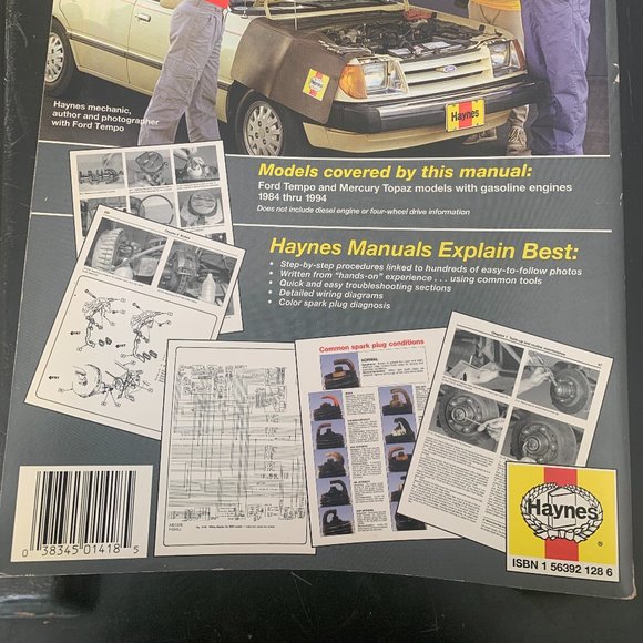 Haynes Ford Tempo & Mercury Topaz 1984-1994 Repair Service Manual 36078 (1418) - Picture 4 of 10